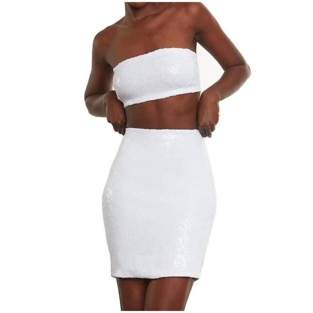 NEW COMMANDO sequin mini skirt in white